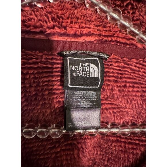 Tnf- north face ribbed brick red fuzzy full zip up osito Jacket/coat xxl plus - Picture 5 of 7